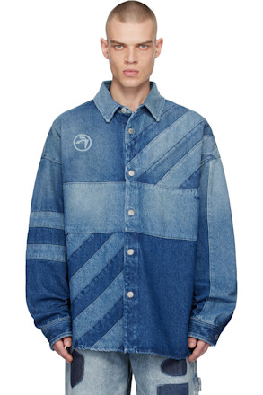 Indigo Patchwork Denim Shirt
