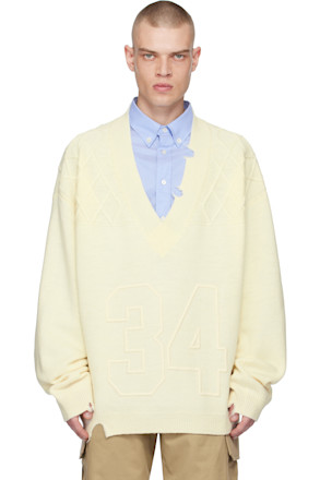 Off-White Destroyed Rib Knit Sweater