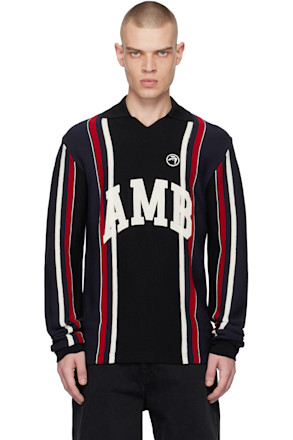 Multicolor Long Sleeve Embroidered Polo