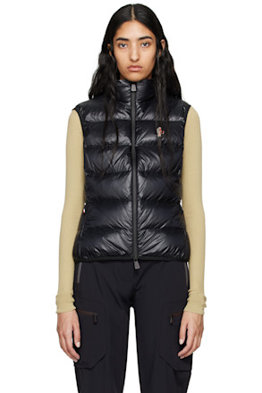 Black Logo Patch Down Vest