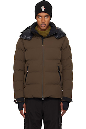Brown Montgetech Hooded Ski Down Jacket
