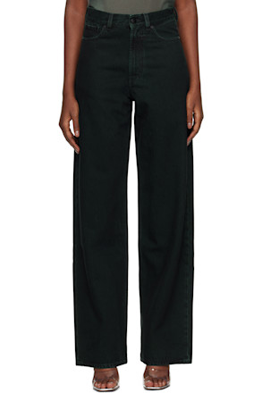 Green "Goya" Wide Leg Jeans