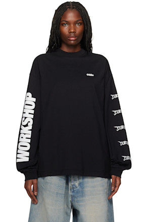 Black "Nerve Shatter" Boxy Longsleeve T-shirt