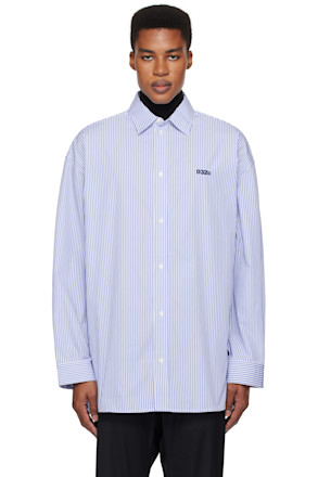 Blue & White Office Oversized Shirt
