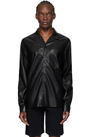 Black Duco Vegan Leather Shirt