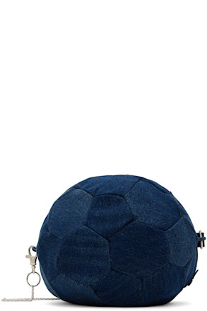 Navy BC Football Denim Bag