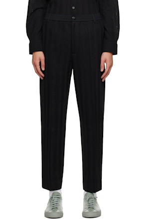 Black Classic Zig-Zag Trousers