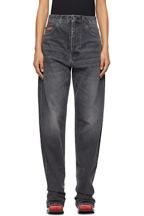 Black Open Fly Jeans