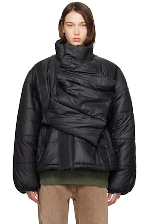 Black Velcro Puffer Jacket