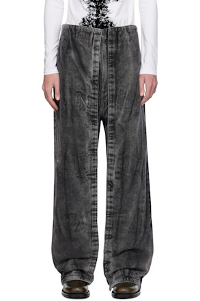 Black Velcro Panel Jeans