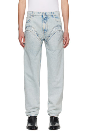 SSENSE Exclusive Blue Cut Out Jeans