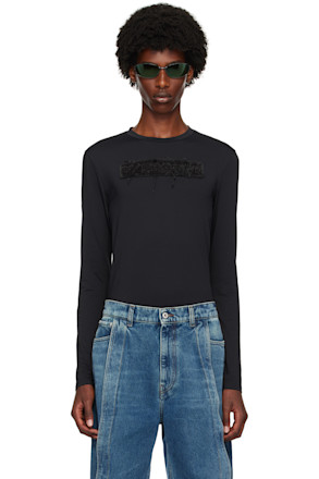 Black Logo Patch Long Sleeve T-Shirt