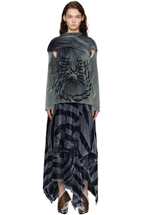 Blue Twisted Front Open Back Minidress
