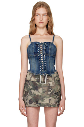 Blue Lara Denim Corset Top
