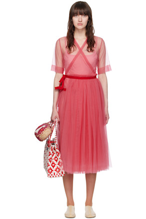 Pink Layered Midi Dress