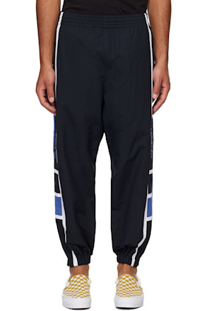 Black Embroidered-Logo Track Pants