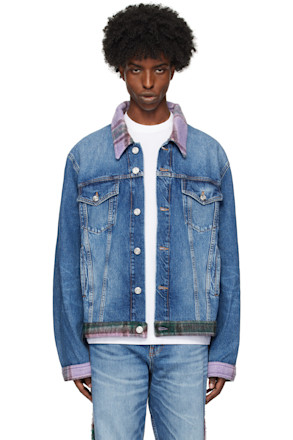 Blue Tartan Denim Jacket