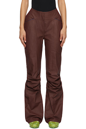 Burgundy Kiko Kostadinov Edition Eero Leather Pants