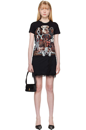 Black Printed Minidress