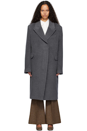 Gray Heavy Wool Long Coat