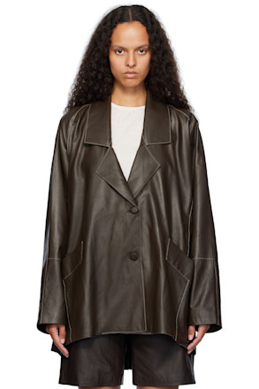 Brown Wide Leather Jacket