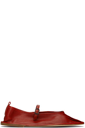 Red Dansa Supple Shiny Ballerina Flats