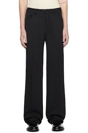 Gray Straight-leg Trousers