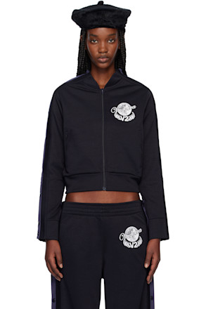 Navy Snap Track Jacket