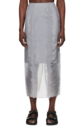 Gray Olympia Midi Skirt