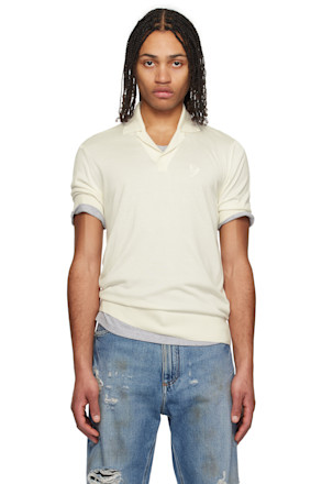 Off-White Logo Embroidered Silk Polo