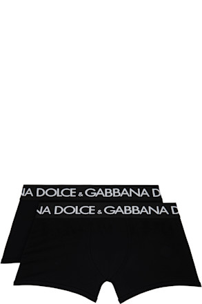 Two-Pack Black Cotton Jersey Boxers