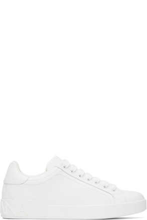 White Calfskin Portofino Sneakers
