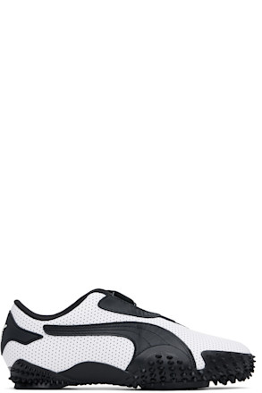 White & Black Mostro Perforated Sneakers