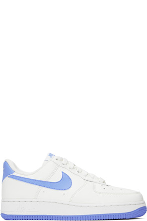 White & Blue Air Force 1 '07 Next Nature Sneakers