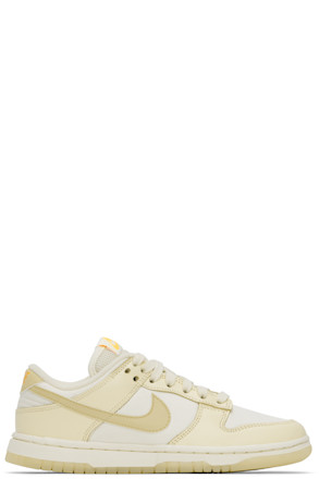 Off-White & Yellow Dunk Low Sneakers