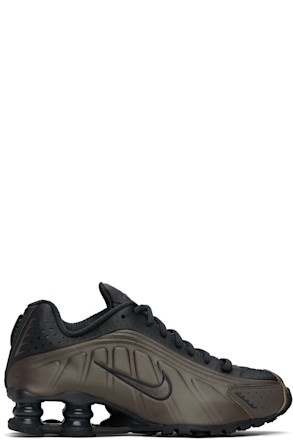 Khaki & Black Shox R4 Sneakers