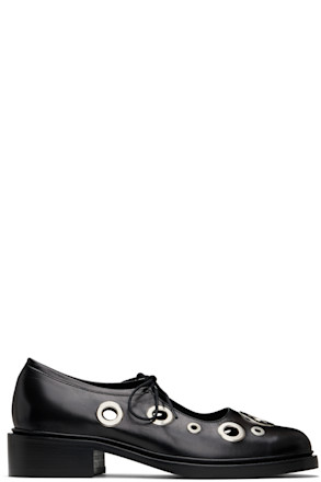 Black Fabiana Eyelet Loafers