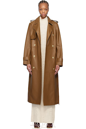 Tan Gael-V Leather Coat