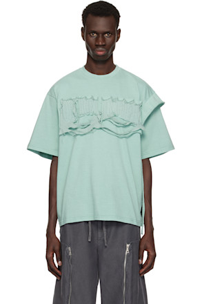 Blue Distressed Oversized T-shirt