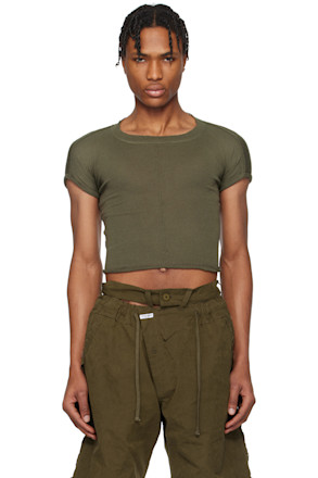 Green Deconstructed Linen T-Shirt