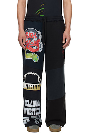 Black Regenerated Graphic Sweatshirts Sweatpants