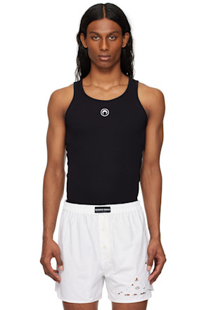 Black Moon Logo Ribbed Jersey Tank Top