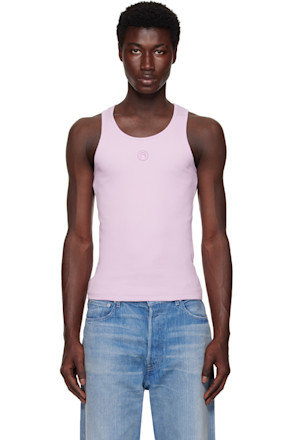 Pink Moon Logo Ribbed Jersey Tank Top