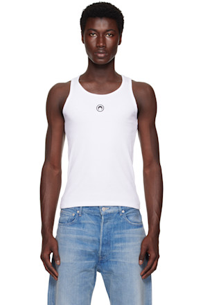 White Organic Cotton Rib Tank Top