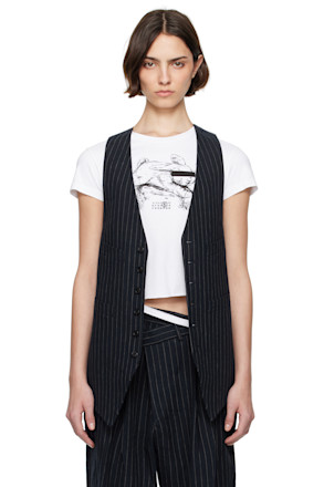 Navy Elongated Vest