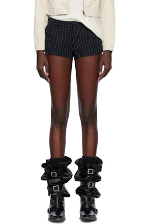 Navy Tailored Micro Shorts