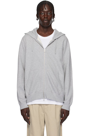 Gray Midweight Terry Standard Zip Hoodie