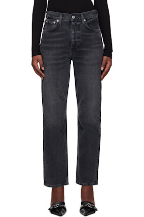 Black Blaine High Rise Straight Jeans