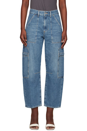 Blue Marcelle Low Slung Easy Cargo Jeans