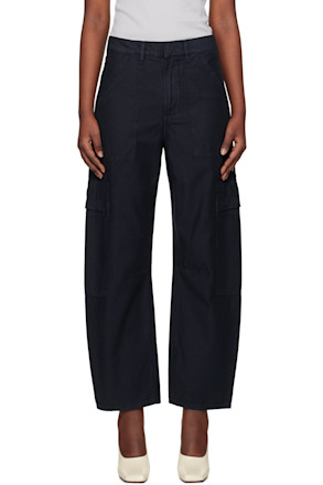 Navy Marcelle Low Slung Easy Cargo Trousers